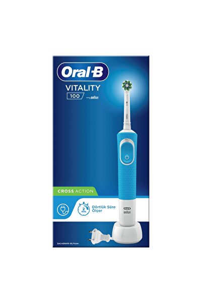 Oral-B D100 Vitality Cross Action Şarjlı Diş Fırçası - Mavi