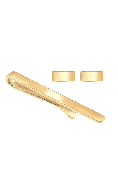 KUZZOI Schmuckset Krawattennadel Manschettenknöpfe Basic 925 Silber