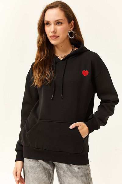 Olalook Γυναικείο φούτερ Oversize με στάμπα με φλις εσωτερικά