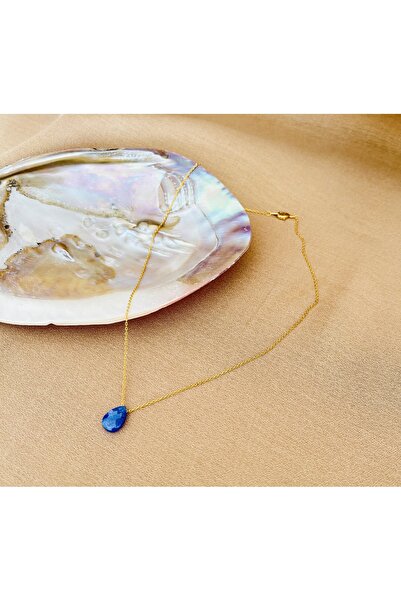 RM Bijuteri Ithal Gold Damla Taş Çelik Kolye