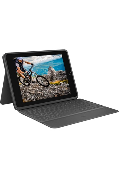 RUGGED logitech Rugged Folio Klavyeli Kılıf Ipad 7-8 Nesil uyumlu Model 920-009293 Suya Dayanıklı Tuşlar