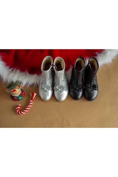 Bebbini Queen-Silver Glittering Girl's Boots