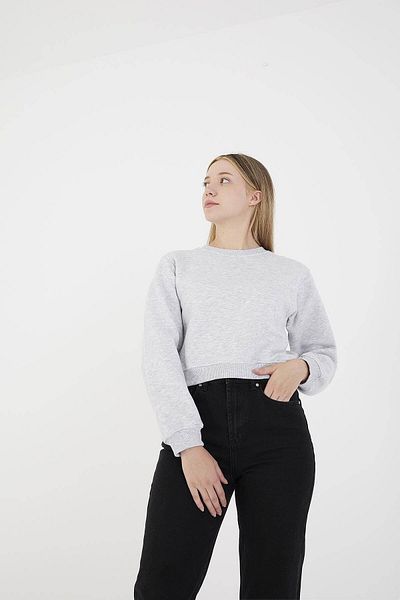 Addax Φούτερ Crew Neck Raised Crop S10521-w4