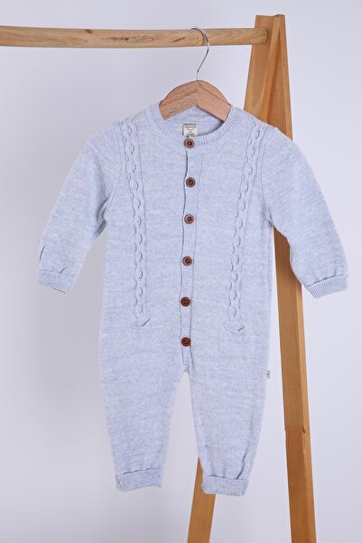 Babyhola Organik %100 Triko Kız Erkek Bebek Çocuk Bereli Tulum Takım 5717