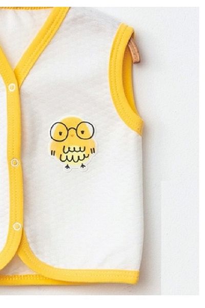 Ekebaby Cotton Quilted Front Snaps Embroidered Baby Vest
