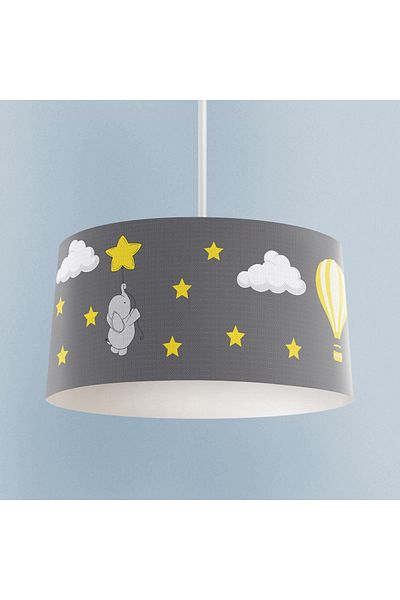 BAMBAŞKA MODA BABY AND KIDS ROOM Elephant Star and Flying Balloon Patterned Chandelier