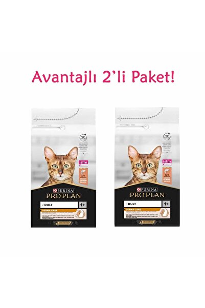 Pro Plan Derma Care (Elegant Adult) Tüy Yumaği Kontrolü Somonlu Kedi Mamasi 10 Kg ( 2 Adet )