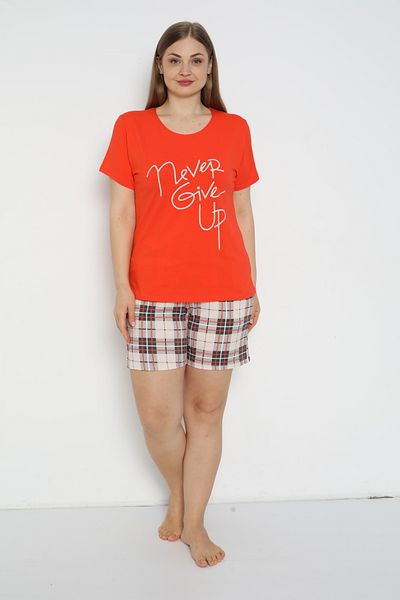 Rubina Secret (LARGE SIZE) Women's Pajama Set with Short Sleeve Shorts - cotton| Cotton Homewear Plus Size