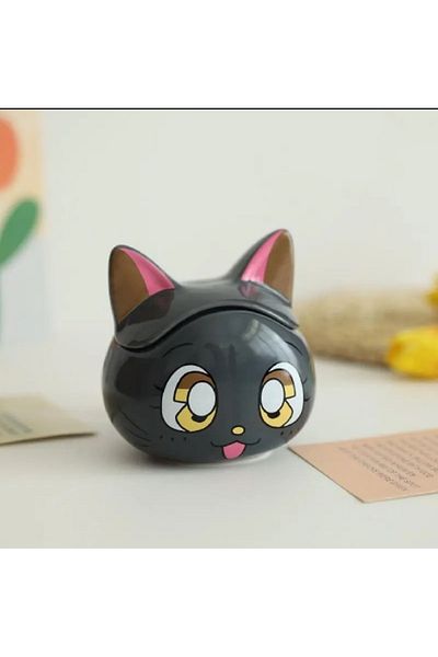hediyeconcepti 350ml Anime Sailor Moon Luna Cute Cartoon Cat Ceramic Creative Cup Cute Mug Cup