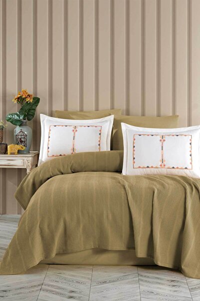 Elart ملاءة سرير مولي بايك فردية من القطن (160×230 سم) لون كاكي