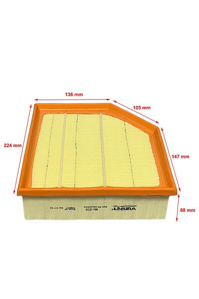 WUNDER Volvo XC70 I 2.4 D5, 120-136 Kw 2003-2007 Compatible Air Filter