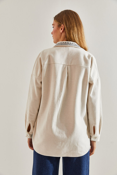 Bianco Lucci Women's Embroidered Double Pocket Stash Jacket