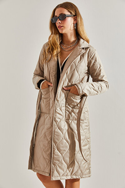 Bianco Lucci Dámský prošívaný kabát s dvojitou kapsou