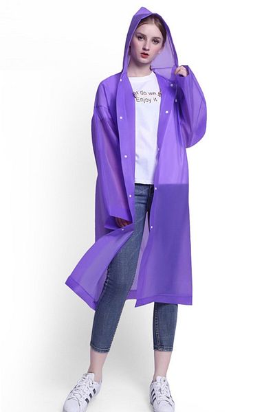 Hayal Sepeti Eva Unisex Raincoat με κουμπιά - Μωβ Χρώμα