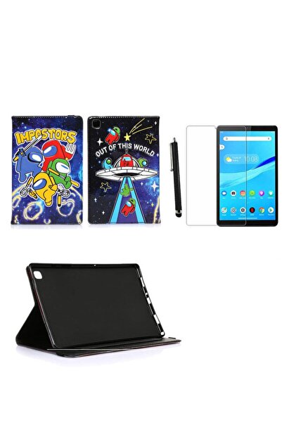 Huawei حافظة Mate Pad T10 - T10s حافظة صور مزخرفة + واقي شاشة + قلم