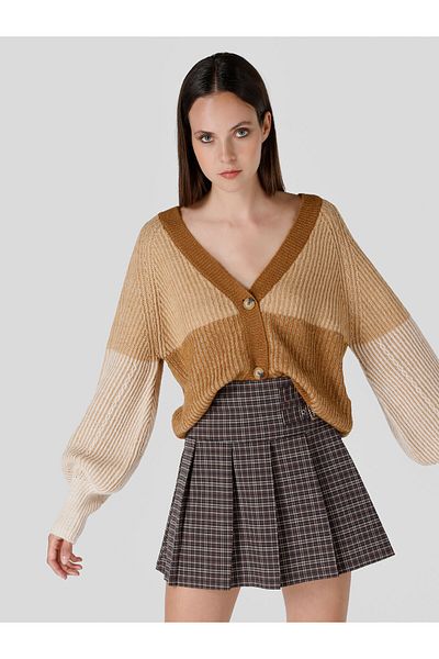 Colin's Brown Regular Fit Women's Cardigan - Buttoned