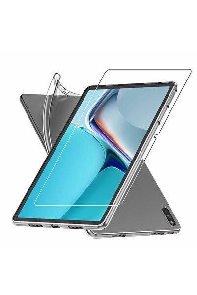 Huawei MatePad 11 (2021) Tablet Şeffaf Silikon Kılıf + Nano Esnek Ekran Koruyucu