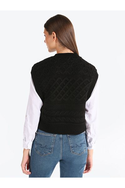 Colin's Pulover negru din tricotaje - Potrivire regulată, decolteu