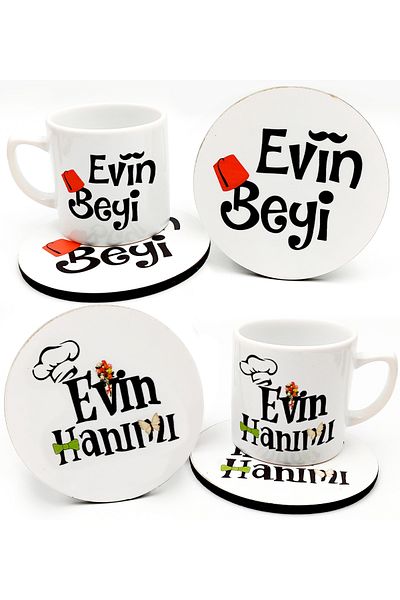 Hazellica Home's Lady and Home's Brain Special Design 2-Piece Coffee Cup Set
