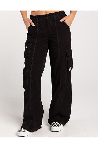 september island Black New Y2K Low Waist Multi-Pocket Cargo Pants