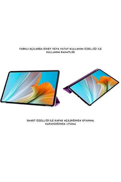 Huawei Matepad Se 10.4 Inç Uyumlu Uyku Modlu Smart Tablet Kılıfı Ekran Koruyucu Ve Kalem Seti