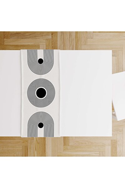 Hayal Dekoratif Fundal alb Decorat cadou cu model negru Fata de masa Runner