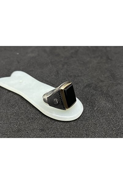 Silver Oltu Taşlı Gümüş Erkek Yüzük