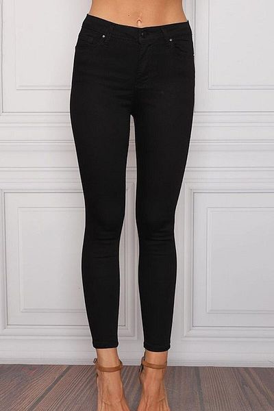 ButikDina Colorless Black Super Skinny Jeans Denim Trousers