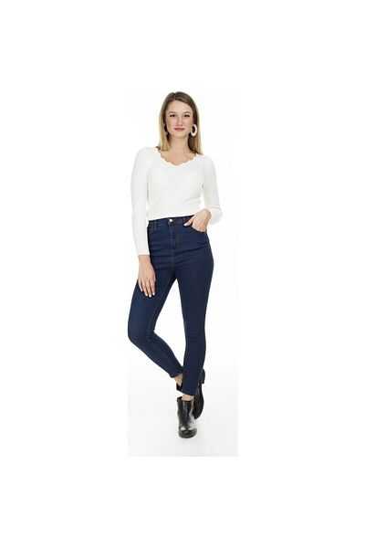 ButikDina Non-Fading Black Extra Skinny Jeans Denim Trousers