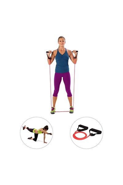 Tayzon Tutacaklı Orta Direnç Pilates Egzersiz Lastiği