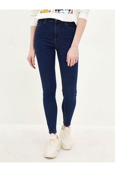 ButikDina Milena Dark Blue High Waist Slim-fitting Jeans