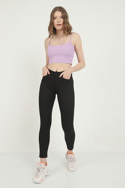 ButikDina Color Resistant Lycra Skinny Jeans Loose Denim Trousers (SYSBLACK)