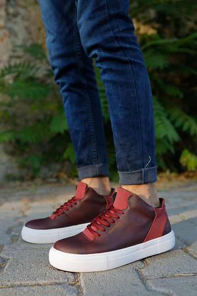 Chekich CH004 CBT Hide Men's Shoes Claret Red