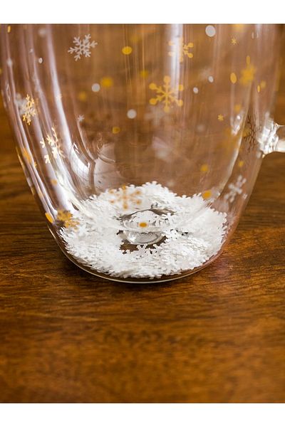 LC Waikiki Snowflake Inside Double Glass Glass 350 Ml Mug