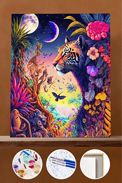 kendinyaphobi Sayılarla Boyama Seti Çerçeveli Kasnaklı Doğanın Kalbi 50 x 65 cm