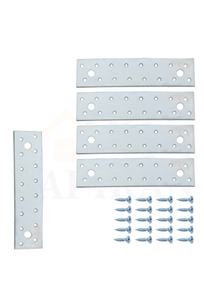 Yapıkan 4 Ad. Düz Gönye Bağlantı Demiri 40x160mm - Mobilya Dolap Sabitleme Kö...