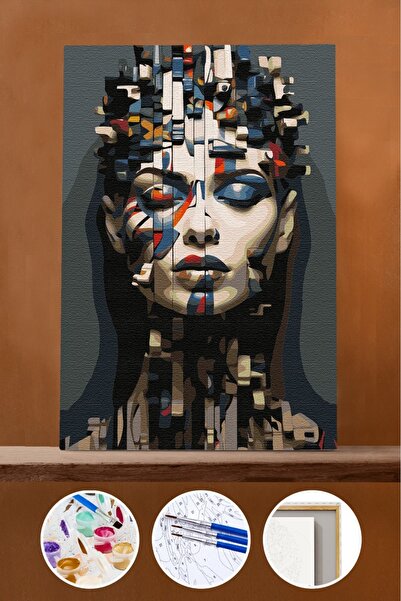 kendinyaphobi Sayılarla Boyama Seti Rulo Çerçevesiz Kadının İç Dünyası 50 x 6...