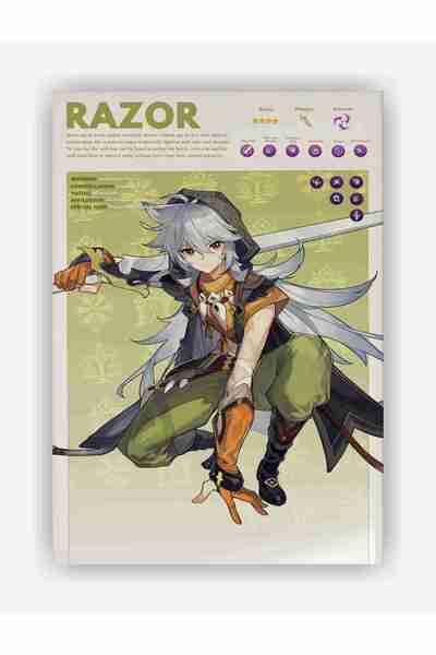 Genshin Impact Razor Gaming Anime Wall Poster - Thick Paper - Frameless