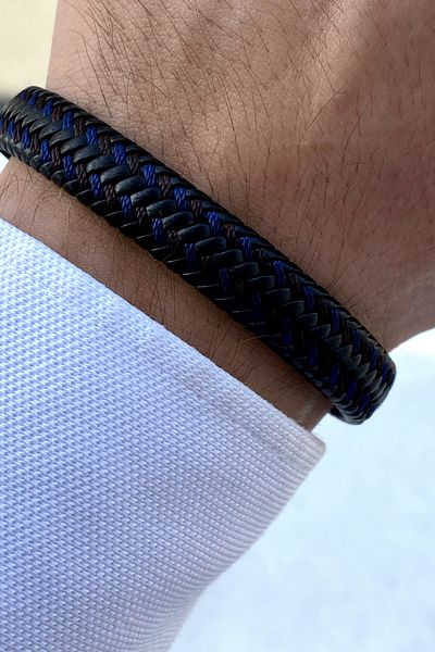 TAKIPORT Luxury Knitted Leather Bracelet