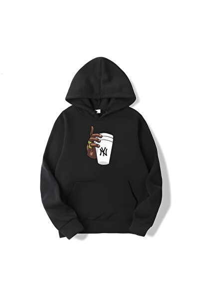 MAGORS Hanorac negru cu imprimeu Svart Wear NY Glasses