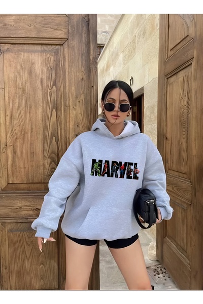 Garalio سترة بغطاء رأس وطبعات مارفل