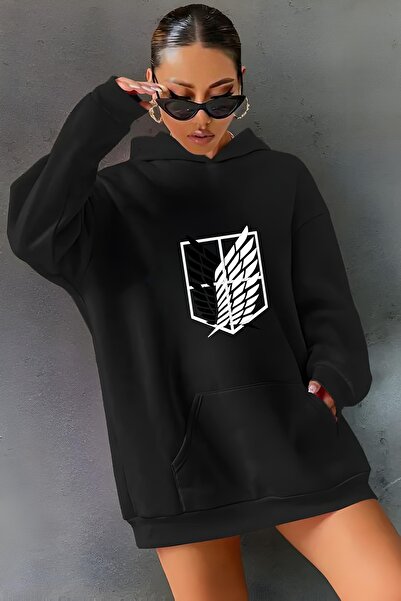 Garalio Hanorac cu glugă cu imprimeu TITAN