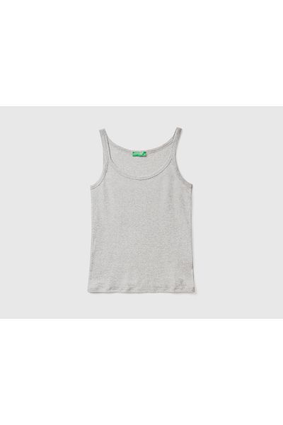 United Colors of Benetton Women's Gray Melange Basic Cotton Undershirt