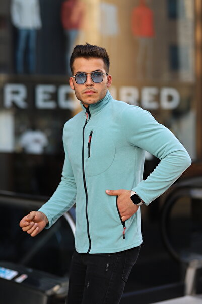 Kozik Çağla Color Shoftsell Polar Men's Standard Mold Full Zip 3 Pocket Men's Polar Outdoor