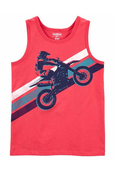 Oshkosh B’Gosh رياضي للأولاد مع دراجة نارية باللون الأحمر