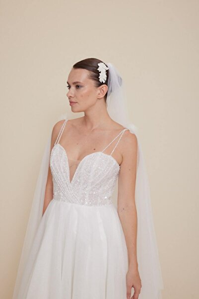 MK MODA ATELİER Women's White Floral Hair Accessory T-10015