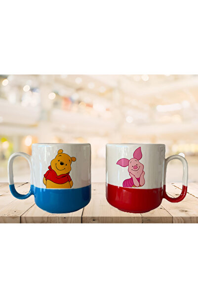 GünayStore POOH THE WİNNİE BASKILI PRO İKİ RENKLİ SEVGİLİ ÇİFT KUPA