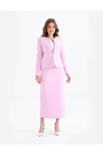 nodilife Pencil Skirt Suit Pink