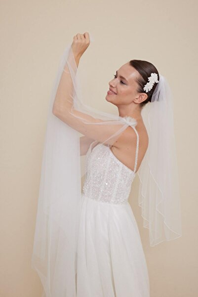 MK MODA ATELİER Women's White Floral Hair Accessory T-10015