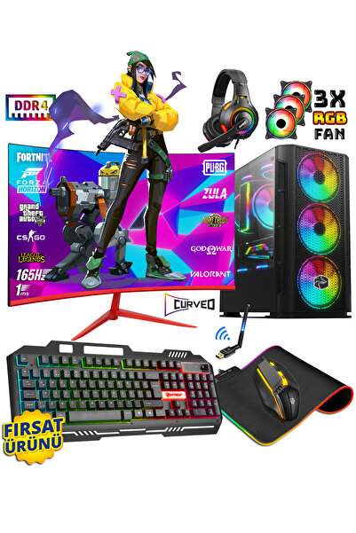 Gamepage X90 Windows 11 Pro Ryzen 5 3600 32gb 512gb Ssd Rx580 8Gb 23.8" Masaü...